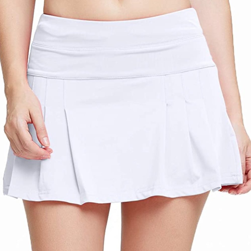 white tennis skirt